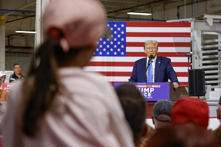 Trump Waunakee rally ponytail